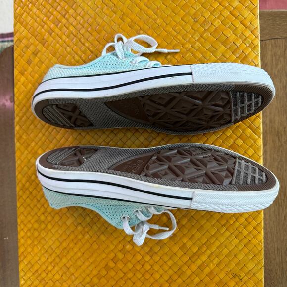 Converse All Star Lo Chuck Taylor Ox Motel Blue Perforated Womens Size 8 551623F - Picture 8 of 10